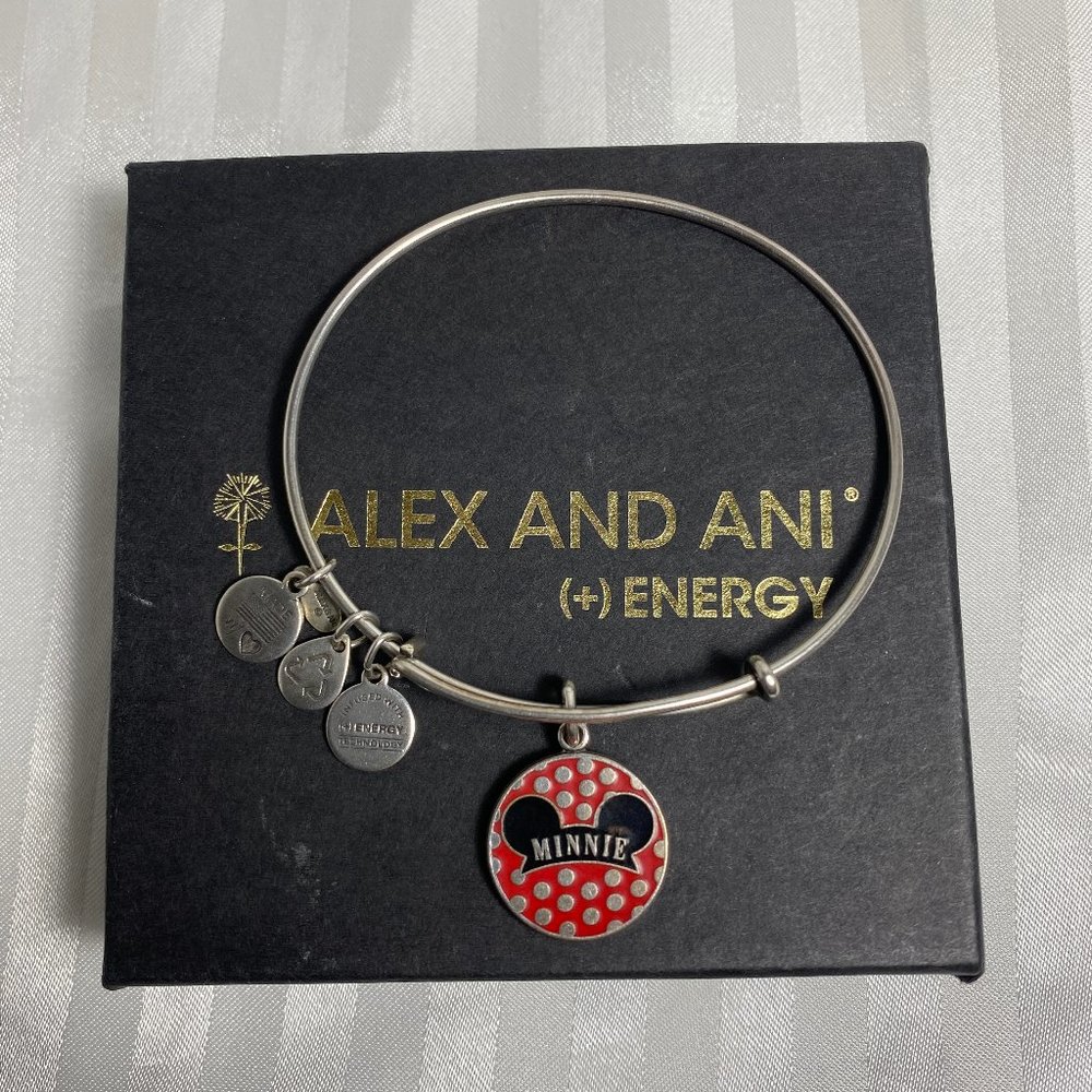 Alex and Ani Disney Enamel Minnie Charm Bangle